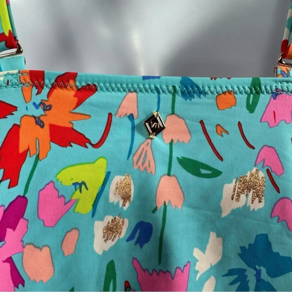 Vera Bradley Superbloom Swimsuit Tankini Colorful Floral Multiway Beach Vacation